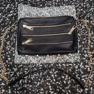 Rebecca Minkoff 3 Zip Leather Rocker Crossbody